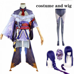 Cosplay Game Impact Raiden Shogun Cosplay Kostiumas Baal Apranga Raiden Mei Pilna komplektacija Suknelės Perukas Galvos apdangalai Anime Expo L-Costume wig
