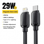 Essager PD29W USB C prie ap&scaron;vietimo magnetinio greitojo įkroviklio nesipainiojantis laidas, skirtas iPhone 14 13 12 11 Pro Max 1m juoda