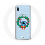 Coque pour Samsung Galaxy A10 Stitch neige joyeux No&euml;l bleu