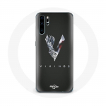 Coque pour Huawei P30 Pro Vikings S&eacute;rie Saison 6 logo V Ep&eacute;e Gris Fond Noir
