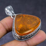 Natural Baltic Amber Gemstone 925 Steling Silver Jewelry Pendant 1.85 c1o48