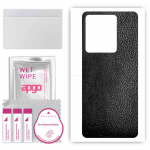 apgo Protective Skin Sticker for the back compatible with Vivo T1 Pro 5G, Wrap Film, Foil, Vinyl - Pattern Black Leather