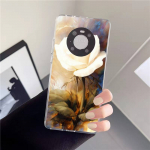 Baltos rožės telefono dėklas, skirtas Huawei Mate P10 P20 P30 P40 10 20 Smart Z Pro Lite 2019 Honor20i permatomas dėklas Huawei PSmart 2019