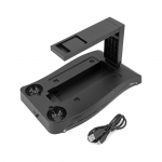 PS4 VR įkrovimo stoties stovas, doko stovo įkroviklio stovo laikiklis, daugiafunkcė USB prijungimo stotis Blue Light 2 įkrovimas, skirtas PS4 VR valdikliui 27*16*3cm juoda