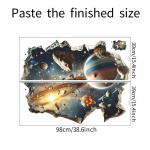 Sulaužyta siena Kosminė planeta Miegamojo gyvenamojo kambario fono kra&scaron;tovaizdžio dekoravimo dekoratyviniai sienų lipdukai 39*98CM*2PCS/fun-L074
