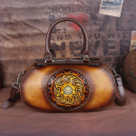 Totem reljefinės moteri&scaron;kos rankinės Natūralios odos pečių krep&scaron;iai moterims Crossbody Bag Vintažinio dizaino madinga rankinė ruda