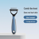 Naminio gyvūno vėlimosi &scaron;ukos katėms ir &scaron;unims - Didelės plieninės &scaron;ukos laisviems plaukams &scaron;alinti ir valyti Pet Detangling Comb
