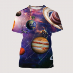 &bdquo;Galaxy Outer Space Planet&ldquo; 3D spausdinimo mar&scaron;kinėliai, vasariniai vyri&scaron;ki trumpomis rankovėmis mar&scaron;kinėliai, dideli harajuku vir&scaron;ūnės, vaiki&scaron;ki drabužiai S