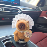 1 vnt. Juokinga lėlė pliu&scaron;inis kapibara prancūzi&scaron;kos bulvytės duona gurmani&scaron;ka serija raktų pakabukas maistas kapibara pakabukas animacinis gyvūnas raktų pakabukas