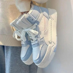 Mėlyni platforminiai sportbačiai moterims, sportiniai bateliai, vintažiniai, laisvalaikio, vulkanizuoti, Kawaii, lolita, harajuku, mokykliniai batai, moteri&scaron;ki plok&scaron;čiapadžiai, nauja tendencija 40