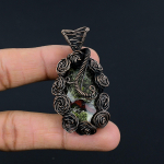 Drakono kraujo jaspis 999 vario viela apvyniotas pakabukas, Rankų darbo brangakmenio pakabuko papuo&scaron;alas, Dovanos žmonai Naujas pakabukas 2.55 Inches