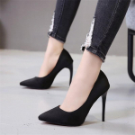 Mada 11,5 cm Super Auk&scaron;takulniai Stiletto Kulnai Moteri&scaron;ki Biuro Flokuoti Smailianosiai Ploni Kulnai Vakarėlių Batai Moterims Plius Didelis Dydis 43 44 43 geltona