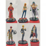 6 vnt./rinkinys Pigūs Anime One Piece Luffy Zoro Nami Sanji Franky Shanks Boa Vaikų figūrėlės PVC modelio žaislai 16-18cm with box brown