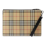 Burberry Nuimamas Dirželis Užtrauktukas Languotas Dirbtinės Odos ir Medvilnės Sankabos Krep&scaron;ys Vyri&scaron;ka Sankaba Smėlio spalvos 80656291 Basic Set (Bag+Dust Bag)