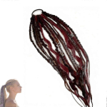 Elastingas Dread plaukų uodegėlė Salty-Soul, 22 Boho pintas plaukų uodegėlės priauginimas su plaukų gumyte,Kelionėms ir kasdieniam stiliui, Elastingi Boho Dreadlock plaukai su karoliukais & rb