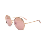 Swarovski &Scaron;vieži ir eleganti&scaron;ki serijos Minimalistiniai pusiau rėmo lydinio apvalūs akiniai nuo saulės Moteri&scaron;ki akiniai nuo saulės SK0280-H-33U 56,Rose Gold