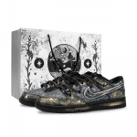 Nike Dunk Monster Lab, Dawn Neslystantys Atsparūs dilimui Žemi Kateboardo Batai Unisex Juodi Balti Auksiniai IO7606-010(Team445-) 42