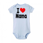&bdquo;I Love Mama and Papa Print&ldquo; naujagimio &scaron;liaužtinuko kombinezonas 3M mėlyna