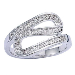 Bague Argent 'D&eacute;esse' blanc argent&eacute; (rhodi&eacute;) - 15 mm