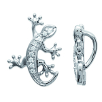 Les Tr&eacute;sors De Lily [L5012] - Pendentif Argent 'Salamandre' blanc argent&eacute; (rhodi&eacute;) - 12x10 mm