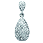 Les Tr&eacute;sors De Lily [Q6692] - Pendentif Argent 'Sissi' blanc argent&eacute; (rhodi&eacute;) - 22x8 mm