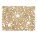 Les Tr&eacute;sors De Lily [Q4140] - Set de table toile de jute 'Champ&ecirc;tre' beige blanc - 42x30 cm