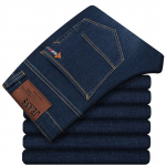 Didelio dydžio vyri&scaron;ki laisvi tiesūs džinsai Klasikinės verslo kelnės Džinsinės kelnės vyri&scaron;kos prekės ženklo juodos mėlynos spalvos 40