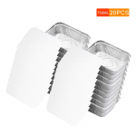 Vienkartinės aliuminio folijos keptuvės talpyklos i&scaron;sine&scaron;imui su dangteliais, skirtos kepti, laikyti kaitinant maistą 750ML sidabras