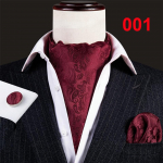 Barry.Wang Silk Ascot Cravat vyrams Paisley Tie Ki&scaron;eninė kvadratinė rankogalių sąsagų mados rinkinys AS-0030