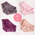 4vnt moteri&scaron;kos seksualios nėriniuotos kelnaitės besiūlės &scaron;ilko apatinės kelnaitės moterims medvilninės tarpkojo permatomos XXXL&4pcs