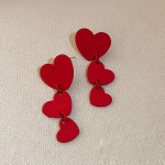 Raudonas lankas auskaras moterims, temperamento &scaron;irdis, besiplečiantis auskaras, mergaičių Naujųjų metų festivalio papuo&scaron;alai