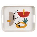 Kellogg's [A0895] - Grand plateau bambou 'Arty' multicolore ivoire - 41x31. 5x4. 5 cm įvairiaspalvis