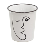 Les Tr&eacute;sors De Lily [A1736] - Tasse espresso porcelaine 'Arty' noir blanc -7x6 cm (7 cl) juoda