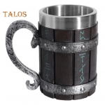 Barrel Cup korozijai atsparus vandens papildymas nerūdijančio plieno kūrybingas universalus dervos Viking alaus bokalas barui