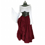 Vintažinė suknelė Retro Vogue su plačiomis rankovėmis Tunika Moteri&scaron;kos Plius dydžio Court Style Eleganti&scaron;kos Cosplay suknelės XL raudona