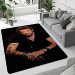 Prancūzų roko žvaigždė Johnny Hallyday spausdinti kilimą žaidimų kambarys svetainė miegamasis neslidus kilimas fotografija rekvizitas gimtadienio dovana 40x60cm