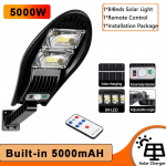 10000W 168LED patobulinta saulės gatvių lempa lauko vandeniui atspari LED sodo sieninė reguliuojamo kampo saulės lempa Integruota 10000mAH baterijos saulės sieninė lempa B-5000W