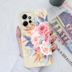 Gėlių dėklai, skirti Xiaomi Redmi Note 12 11 10 9 8 7 Pro Max Galinis dangtelis Mielas avokado mink&scaron;tas silikoninis fotoaparato apsauginis telefono fondas Redmi Coques Redmi Note 12 4G dramblio kaulas