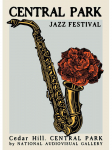 Vintažiniai džiazo plakatai Montreux džiazo festivalis Gramofonas Juodas katinas Drobės tapyba Skandinavi&scaron;kas sienų menas svetainei Namų dekoras 50x70cm No Frame