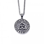 Populiarus &Scaron;iaurės &scaron;alių nerūdijančio plieno vikingų keltų mazgo Odin Rune pakabukas karoliai