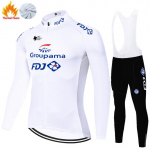 &bdquo;Thermal Smile&ldquo; FDJ dviratininkų kostiumas vyrams, žieminis megztinis, kalnų dviratis, 2023 m. L