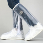 1Pair Overshoes Neper&scaron;lampami batų užvalkalai Neslystantys lietaus batai Skaidrūs apsauginiai batai S balta
