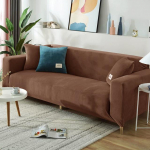 Prabangus aksominis sofos užvalkalas Super &scaron;iltas elastingas sofos užvalkalas svetainei vienspalvis baldų apsauginis fotelis užvalkalas 4seater 230-300cm kava