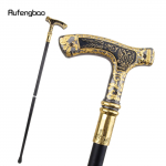 Auksinė juoda prabangi dviguba erelio lazda, madinga dekoratyvinė lazda Gentleman Elegant Cosplay lazdelės rankenėlė Crosier 90 cm