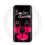 Coque Iphone X Face Square Squid Game