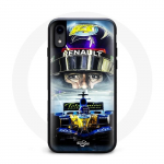 Coque Iphone X Formula 1 Bleu Jaune Fernando Alonso geltona