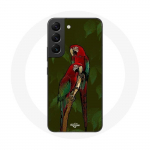 Coque pour Samsung Galaxy S21 FE Pionus Perroquet Rouge