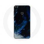 Coque pour Huawei P8 Lite 2017 Nuages de fum&eacute;e multicolore de bleu gris et noir sur fond noir
