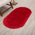 Ovalios imitacijos vilnos kilimai Mink&scaron;ti pliu&scaron;iniai pūkuoti dirbtiniai avikailiai Kilimėliai Pūkuota mergina Miegamasis prie lovos Namų dekoravimas Balto kailio kilimėliai 50x120cm 19x47inch