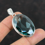 Fasetuotas Apatito Pakabukas 925 Sterlingo Sidabro Pakabukas Rankų Darbo Brangakmenio Pakabukas Apatito Papuo&scaron;alai Stilingas Pakabukas Dovanos Žmonai Pakabukas Jam